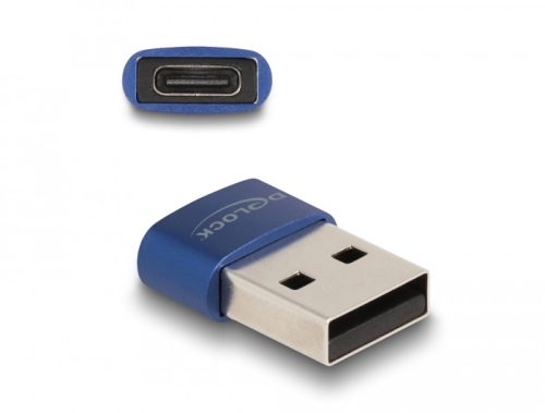 Delock USB 2.0 adapter A-típusú USB apa - USB Type-C  anya kék (60051)
