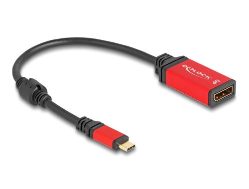 Delock USB Type-C  - DisplayPort adapter (DP Alt Mode) 8K 30 Hz-hez HDR funkcióval piros