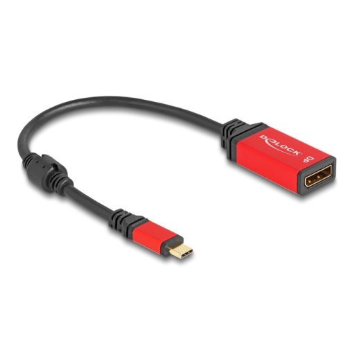 Delock USB Type-C  - DisplayPort adapter (DP Alt Mode) 8K 30 Hz-hez HDR funkcióval piros (60052)