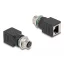 Delock M12 Adapter D-kódolt 4 tűs anya - RJ45 anya egyenes (60060)