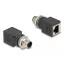 Delock M12 adapter D-kódolt 4 tűs apa - RJ45 anya egyenes (60061)