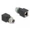 Delock M12 adapter A-kódolt 8 tűs anya - RJ45 anya egyenes (60062)