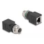 Delock M12 adapter A-kódolt 8 tűs anya - RJ45 anya egyenes (60062)