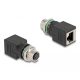 Delock M12 adapter A-kódolt 8 tűs anya - RJ45 anya egyenes (60062)