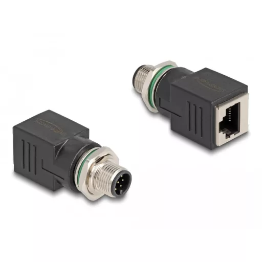 Delock M12 adapter A-kódolt 8 tűs apa - RJ45 anya egyenes (60063)