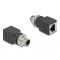 Delock M12 adapter A-kódolt 8 tűs apa - RJ45 anya egyenes (60063)