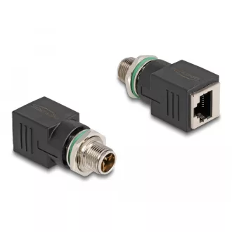   Delock M12 adapter X-kódolt 8 tűs apa - RJ45 anya egyenes (60065)