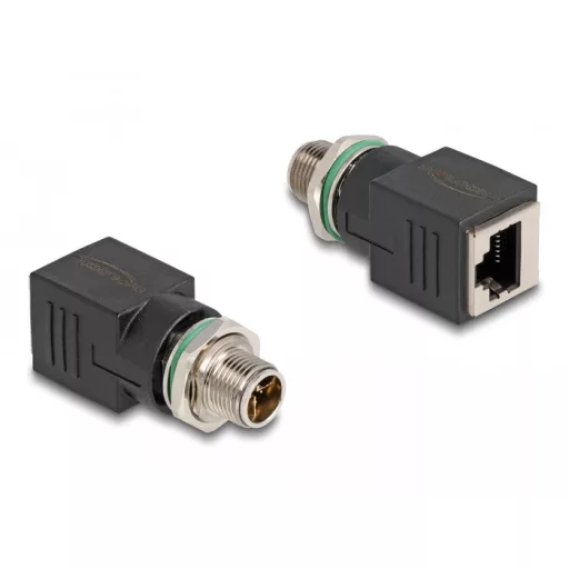 Delock M12 adapter X-kódolt 8 tűs apa - RJ45 anya egyenes (60065)