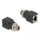 Delock M12 adapter X-kódolt 8 tűs apa - RJ45 anya egyenes (60065)