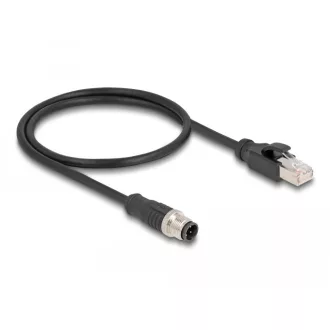   Delock M12 adapter kábel D-kódolt 4 tűs apa - RJ45 apa 50 cm (60073)