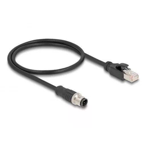 Delock M12 adapter kábel D-kódolt 4 tűs apa - RJ45 apa 50 cm (60073)
