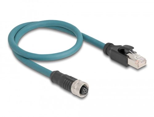 Delock M12 adapter kábel A-kódolt 8 tűs anya - RJ45 apa 50 cm (60074)