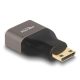 Delock HDMI adapter Mini-C apa - A anya 8K 60 Hz szürke fém