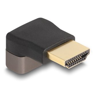   Delock HDMI adapter apa - anya 90  felfelé néző csatlakozódugóval 8K 60 Hz szürke fém (60083)