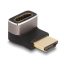 Delock HDMI adapter apa - anya 90  lefelé néző csatlakozódugóval 8K 60 Hz szürke fém (60085)