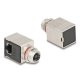 Delock M12 adapter X-kódú 8 tűs anya - RJ45 anya Cat.6A STP borított 90 -ban hajlított (60088)