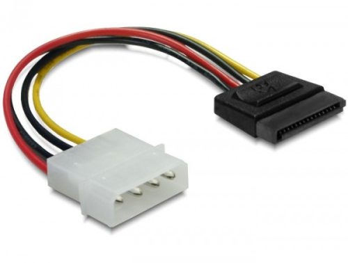 Delock 15 tűs SATA HDD (egyenes)   4 tűs apa (Molex) hálózati kábel, 12 cm (60100)