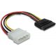 Delock 15 tűs SATA HDD (egyenes)   4 tűs apa (Molex) hálózati kábel, 12 cm (60100)