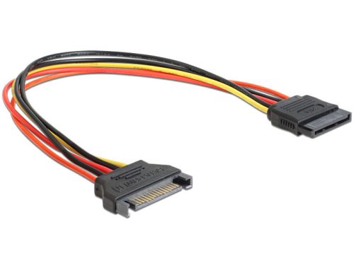 Delock SATA 15 Pin apa > SATA 15 Pin anya hosszabbító tápkábel, 30 cm (60131)