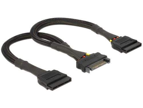 Delock SATA tápkábel 15 tűs anya > 2 x SATA 15 tűs apa 25 cm