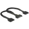 Delock SATA tápkábel 15 tűs anya > 2 x SATA 15 tűs apa 25 cm (60135)
