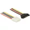 Delock tápkábel SATA 15 tűs apa > 4 tűs anya 30 cm (60139)