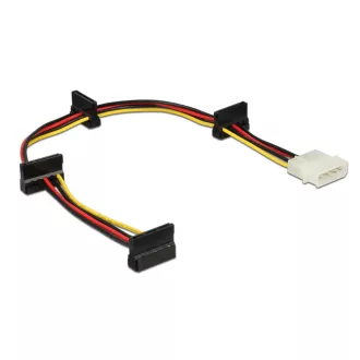   Delock Molex-tápkábel 4 tus csatlakozódugóval > 4 x 15 tus SATA-csatlakozóhüvely, 40 cm (60142)