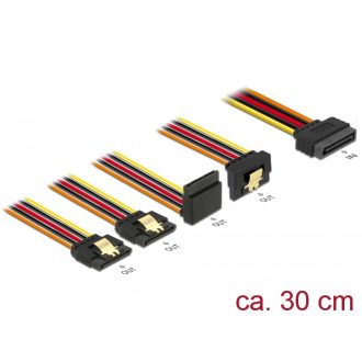   Delock 15 pin-es SATA kábel bemeneti zár funkcióval > 15 pin-es SATA tápcsatlakozó kimeneti 2 x egye (60148)