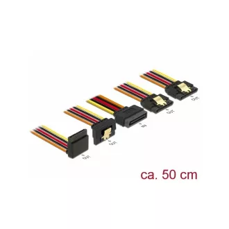   Delock 15 pin-es SATA kábel bemeneti zár funkcióval > 15 pin-es SATA tápcsatlakozó kimeneti 2 x egye (60149)