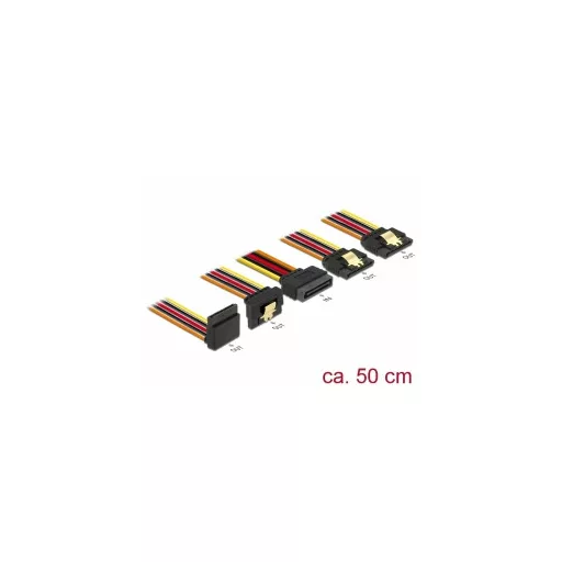 Delock 15 pin-es SATA kábel bemeneti zár funkcióval > 15 pin-es SATA tápcsatlakozó kimeneti 2 x egye (60149)