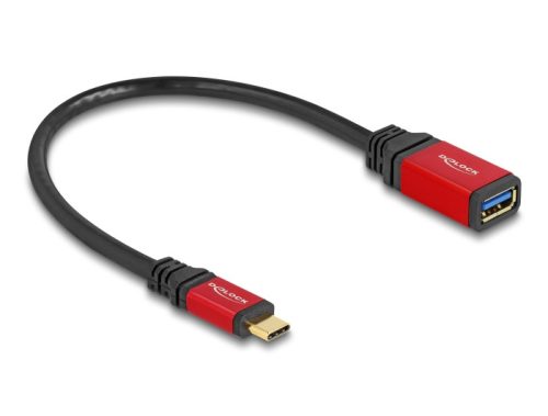 Delock USB 10 Gbps adapter USB Type-C  apa - USB A-típusú hüvely 15 cm piros fém