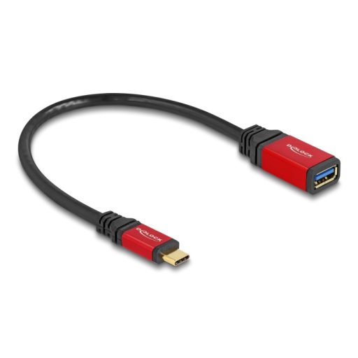 Delock USB 10 Gbps adapter USB Type-C  apa - USB A-típusú hüvely 15 cm piros fém (60172)