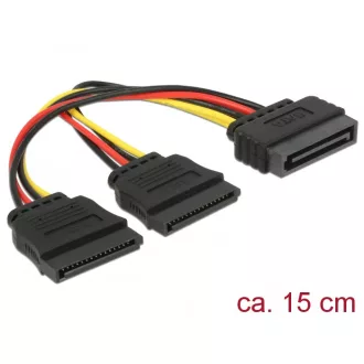   Delock kábel Power SATA 15 tűs > 2 x SATA HDD - egyenes (60174)