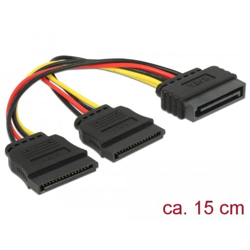 Delock kábel Power SATA 15 tűs > 2 x SATA HDD - egyenes (60174)