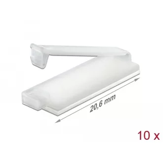   Delock Természetes színű öntapadós kábeltartó zárócsattal 10 db (60181)