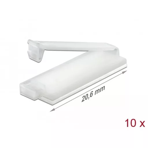 Delock Természetes színű öntapadós kábeltartó zárócsattal 10 db (60181)