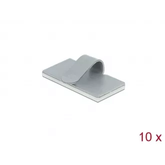   Delock Öntapadós kábelcsipesz, rozsdamentes acél 10 db (60184)
