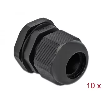 Delock PG19 tömszelence 10 db. fekete (60220)