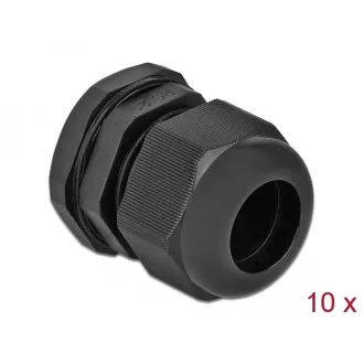 Delock PG21 tömszelence 10 db. fekete (60222)