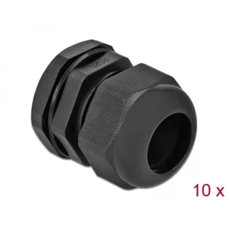 Delock PG25 tömszelence 10 db. fekete (60224)