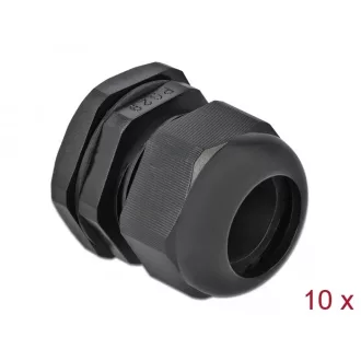 Delock PG29 tömszelence 10 db. fekete (60226)