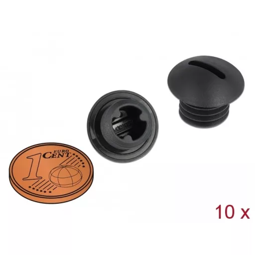 Delock M10 x 1,5 csavarmenetes záródugó, 10 db. fekete (60228)