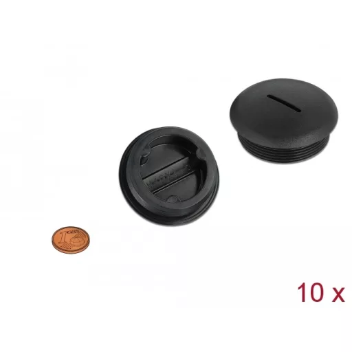 Delock M40 x 1,5 csavarmenetes záródugó, 10 db. fekete (60234)
