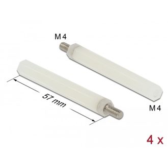   Delock Távtartó M4 - M4, hatszögletű, belső menetes / külső menetes, 57 mm-es, természetes szinű 4 d (60239)