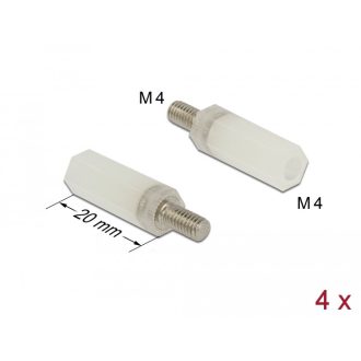   Delock Távtartó M4 - M4, hatszögletű, belső menetes / külső menetes, 20 mm-es, természetes szinű 4 d (60240)