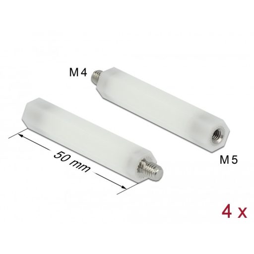 Delock Távtartó M5 - M4, hatszögletű, belső menetes / külső menetes, 50 mm-es, természetes szinű 4 d (60241)