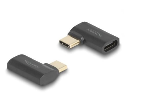 Delock USB Adapter 40 Gbps USB Type-C  PD 3.1 240 W csatlakozódugóval - csatlakozóhüvellyel, ívelt bal / jobb 8K 60 Hz