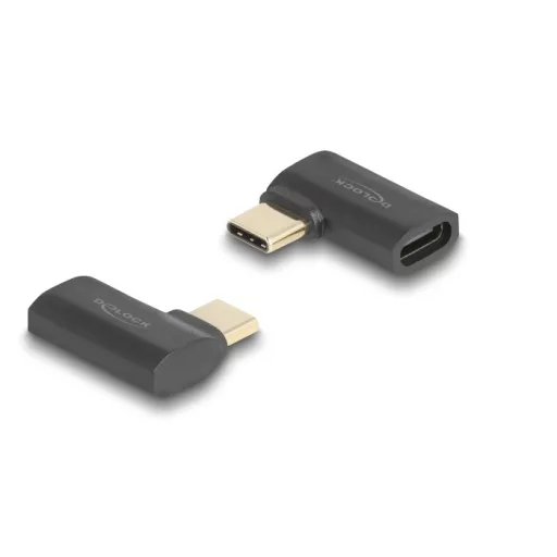Delock USB Adapter 40 Gbps USB Type-C  PD 3.1 240 W csatlakozódugóval - csatlakozóhüvellyel, ívelt bal / jobb 8K 60 Hz (60245)