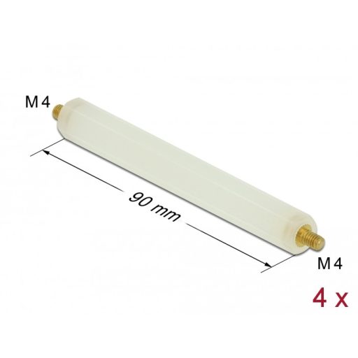 Delock Távtartó M4 - M4, hatszögletű, külső menetes / külső menetes, 90 mm-es természetes színű, 4 d (60274)
