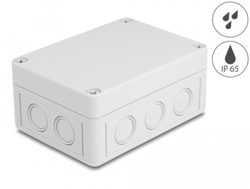 Delock Installációs ház kábel bemenetekkel 130 x 93 x 57 mm nagyságú szürke (60489)